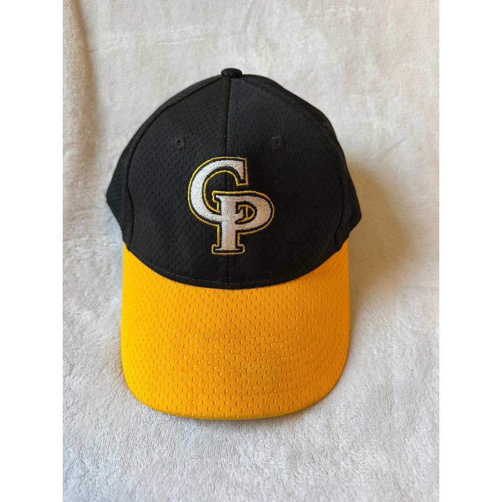 Augusta Sportswear Hat Adult OSFM Black Gold Excellent GP Logo Mesh Baseball Cap